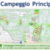 Mappa del Campeggio Principina con piazzole e servizi.